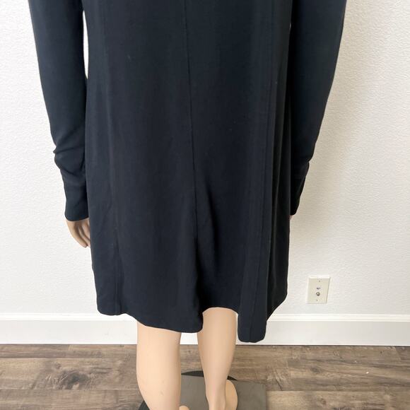 [CAbi] Black Oversized Funnel Neck Long Sleeve A-Line Tunic Dress Size Medium M - Picture 6 of 11